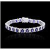 Image 1 : 14KT White Gold 13.00ctw Sapphire and Diamond Bracelet
