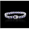 Image 2 : 14KT White Gold 13.00ctw Sapphire and Diamond Bracelet