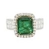 Image 1 : 14KT Two-Tone Gold 3.45ct Emerald and Diamond Ring