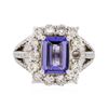 Image 1 : 14KT White Gold 2.43ct Tanzanite and Diamond Ring