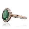 Image 2 : 14KT Rose Gold 2.03ct Emerald and Diamond Ring