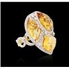 Image 2 : 14KT Yellow Gold 5.33ctw Citrine and Diamond Ring