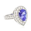 Image 2 : 14KT White Gold 3.87ct Tanzanite and Diamond Ring