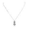 Image 1 : 14KT White Gold 0.10ctw Diamond Pendant With Chain