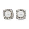 Image 1 : 18KT White Gold Pearl and Diamond Earrings