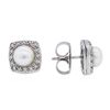 Image 2 : 18KT White Gold Pearl and Diamond Earrings