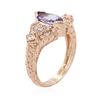 Image 3 : 14KT Rose Gold 1.10ct Tanzanite and Diamond Ring