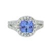 Image 1 : 14KT White Gold 1.99ct Tanzanite and Diamond Ring