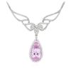 Image 2 : 14KT White Gold 19.97ct Kunzite and Diamond Necklace