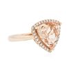 Image 2 : 14KT Rose Gold 4.72ct Morganite and Diamond Ring
