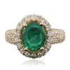 Image 1 : 14KT Yellow Gold 2.35ct Emerald and Diamond Ring