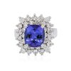 Image 1 : 14KT White Gold 4.33ct Tanzanite and Diamond Ring