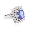 Image 2 : 14KT White Gold 4.33ct Tanzanite and Diamond Ring