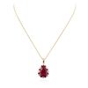Image 1 : 14KT Yellow Gold 17.35ctw Ruby and Diamond Pendant With Chain