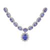 Image 2 : 14KT White Gold 35.22ctw Tanzanite and Diamond Necklace