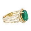 Image 2 : 14KT Yellow Gold 2.82ct Emerald and Diamond Ring