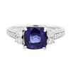 Image 1 : 14KT White Gold 2.90ct Sapphire and Diamond Ring
