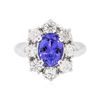 Image 1 : 14KT White Gold 2.70ct Tanzanite and Diamond Ring