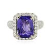 Image 1 : 14KT White Gold 5.29ct Tanzanite and Diamond Ring