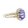 Image 2 : 14KT Yellow Gold 2.29ct Tanzanite and Diamond Ring