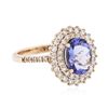 Image 2 : 14KT Rose Gold 1.63ct Tanzanite and Diamond Ring