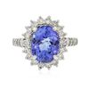 Image 1 : 14KT White Gold 3.63ct Tanzanite and Diamond Ring