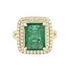 Image 1 : 14KT Yellow Gold 5.24ct Emerald and Diamond Ring