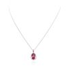 Image 1 : 14KT White Gold 4.70ct Tourmaline, Ruby and Diamond Pendant With Chain