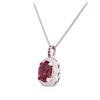 Image 3 : 14KT White Gold 4.70ct Tourmaline, Ruby and Diamond Pendant With Chain