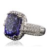 Image 2 : 14KT White Gold GIA Certified 11.73ct Tanzanite and Diamond Ring