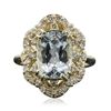Image 1 : 14KT Yellow Gold 3.63ct Aquamarine and Diamond Ring