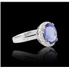 Image 2 : 18KT White Gold 3.38ct Tanzanite and Diamond Ring