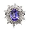 Image 1 : 14KT White Gold 3.07ct Tanzanite and Diamond Ring