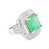 Image 2 : 14KT Two-Tone Gold 9.56ct Emerald and Diamond Ring