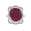 Image 1 : 14KT White Gold 10.68ct Ruby and Diamond Ring