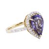Image 2 : 14KT Yellow Gold 2.80ct Tanzanite and Diamond Ring