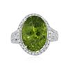 Image 1 : 18KT White Gold 8.53ct Peridot and Diamond Ring