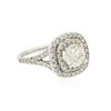 Image 2 : 14KT White Gold EGL Certified 2.45ctw Round Brilliant Cut Diamond Ring
