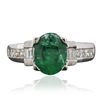 Image 1 : 14KT White Gold 1.54ct Emerald and Diamond Ring