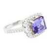 Image 2 : 14KT White Gold 3.19ct Tanzanite and Diamond Ring