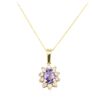 Image 2 : 14KT Yellow Gold 0.51ct Tanzanite and Diamond Pendant With Chain