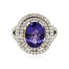 Image 1 : 14KT Two-Tone 4.50ct Tanzanite and Diamond Ring