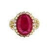 Image 1 : 14KT Yellow Gold 5.84ct Ruby and Diamond Ring
