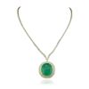 Image 2 : 18KT Yellow Gold 38.31ct Emerald and Diamond Necklace