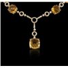 Image 2 : 14KT Yellow Gold 50.83ctw Citrine and Diamond Necklace
