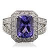 Image 1 : 14KT White Gold 4.51ct Tanzanite and Diamond Ring