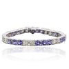 Image 1 : 14KT White Gold 10.50ctw Tanzanite and Diamond Bracelet