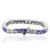 Image 2 : 14KT White Gold 10.50ctw Tanzanite and Diamond Bracelet