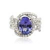 Image 1 : 18KT White Gold 3.36ct Tanzanite and Diamond Ring