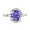 Image 1 : 14KT White Gold 1.59ct Tanzanite and Diamond Ring